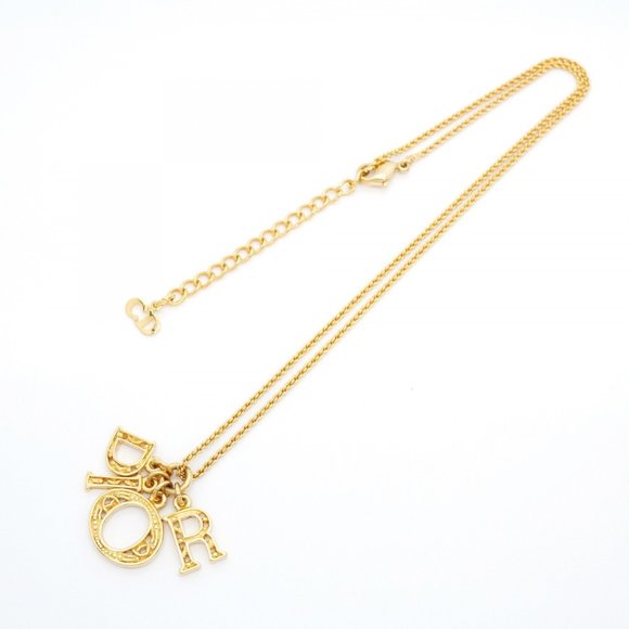 Dior Logo Gold Gold Plated necklace - Picture 1 of 6